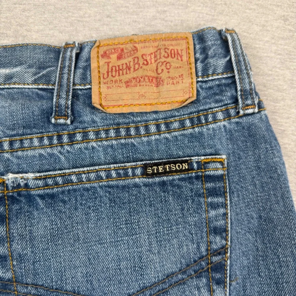 Stetson No 1520‎ Standard Straight Leg Jeans Mens 38x32 Blue Denim Rodeo Cowboy